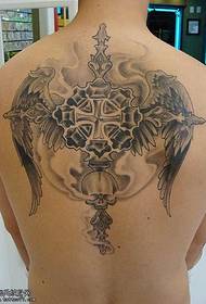 Back Magic Cross Tattoo Pattern