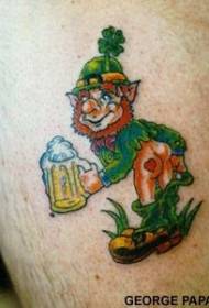 Beer Green Elf Tattoo Pattern