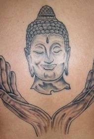 Buda me modelin e zi të tatuazhit të zi