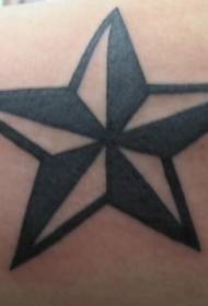 czarno-biały pięcioramienny wzór tatuażu gwiazdy
