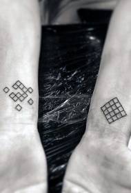 wrist tiny black geometric combination tattoo pattern