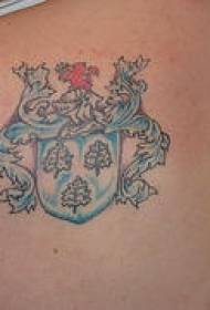 blaues Abzeichen Logo Tattoo Muster