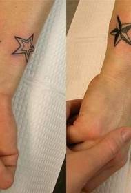 arm different black star tattoo pattern