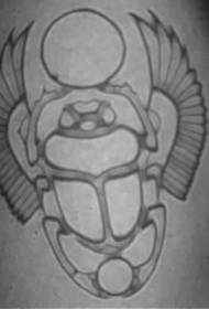 Egyptian sacred sun beetle tattoo pattern