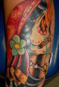 Слика од тетоважа со бонбони во боја со рака
