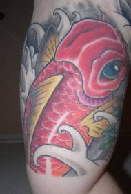 shoulder color Japanese koi tattoo picture