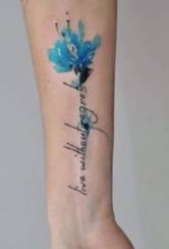 blauwe tattoo set van 9 blauwe inkt creatieve tattoo-foto's