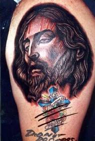 Kruco-Tatuaj Ŝablonoj de Jesuo kaj Lerneja Stilo