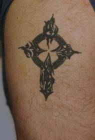 tribal style black cross tattoo pattern