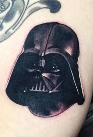black realistic Darth Vader helmet tattoo pattern