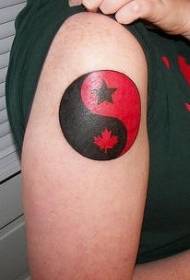 iso käsivarsi yin ja yang Gossip musta ja punainen tatuointikuvio