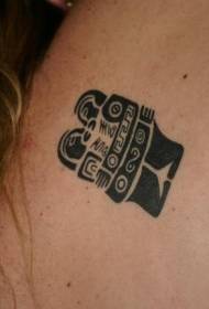 black Maya tribal symbol tattoo pattern