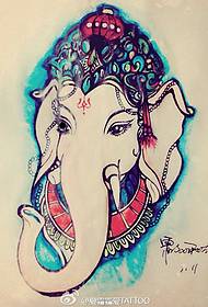 foto di manoscritto tatuaggio elefante religioso colore