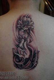 disegno del tatuaggio loto bergamotto posteriore