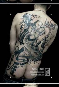 männlicher Rücken klassisches Vollrücken-Maitreya-Tattoo-Muster