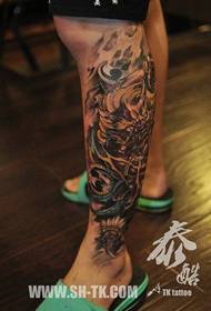 Un fresco e fermoso patrón de tatuaxe de trono na perna