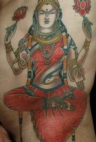 Side ribs dancing Hindu gods tattoo designs