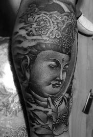 Buddha tattoo pattern on the calf
