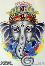 exquisite Thai elephant god tattoo pattern