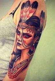 разновидност на креативна личност на индиските елементи убава шема на тетоважа портрети