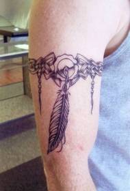 Chirume Big Arm Bracket Indian Tribal Armband Feather Tattoo Pattern