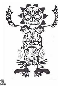 Manuskrip Maya Totem Tattoo Pattern