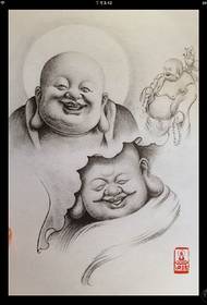 一组弥勒佛 地藏王 菩萨纹身手稿