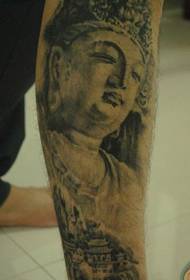 jambe classique motif de tatouage en pierre de Guanyin