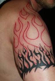 tribal totem style flame tattoo pattern