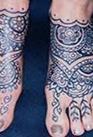 발 인도 부족 완전한 문신 패턴