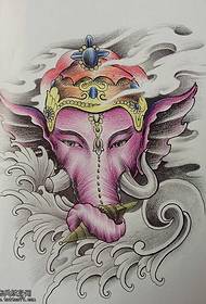 Biarkan naskah tato dewa gajah ungu tampan Anda