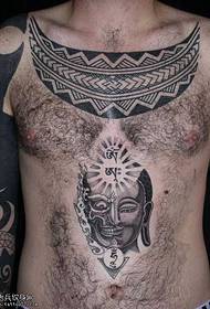 chest Buddha skull skull tattoo pattern
