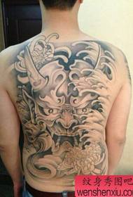 manlig hel rygg superb dominerande Prajna tatuering mönster