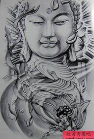 пълен обратен модел на татуировка на Буда