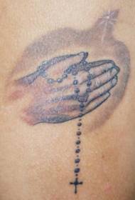 талия религиозна млада молитва ръка татуировка модел