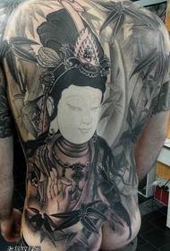 повну спину Guanyin татуювання візерунок