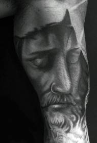 hoa cánh tay màu xám rửa hình ảnh chân dung Jesus