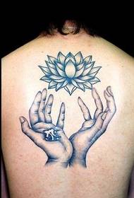 Tattoo 520 Gallery: Back Hand Lotus Tattoo Pattern Picture