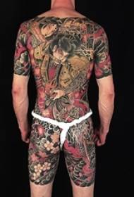 a variety of painted watercolor sketch creative domineering Japanese traditional classic large-area tattoo pattern