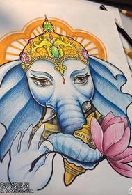 color religious elephant god tattoo pattern 157283-Religious Elephant Tattoo Manuscript Picture