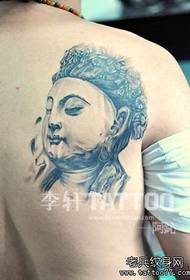 shoulders super cool Wei Jin stone carving Buddha head tattoo pattern