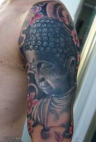 arm personality Buddha head tattoo pattern