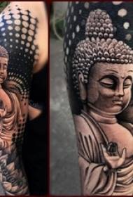 boys on the black gray sketch point pricking skills creative Maitreya exquisite tattoo pictures