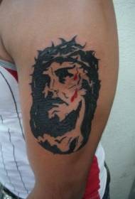 Shoulder Black Jesus Print Like Portrait Tattoo Picture