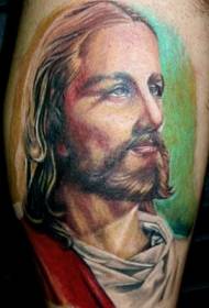 shoulder color Jesus portrait tattoo picture