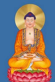 Gambar pola manuskrip tato Buddha