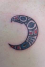 Shoulder Color Tribal Moon Crescent Tattoo Pattern