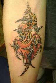 Patrón de tatuaje de personalidad de llama pintada en forma de corazón