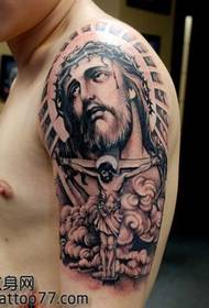 Big Arm Jesus head tattoo pattern