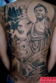 manlig favorit full rygg Buddha tatuering mönster